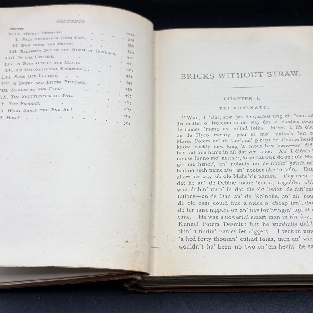 Antique 1880 Bricks Without Straw by Albion W. Tourgee Hardcover Fiction Book